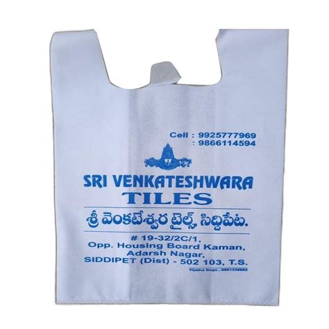 Printed 100 GSM White Non Woven W Cut Bag For Promotion Size