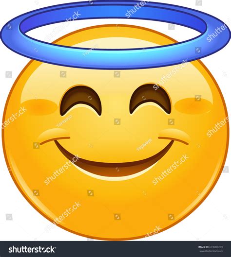 Smiling Face Angel Halo Emoji Emoticon Stock Vector Royalty Free