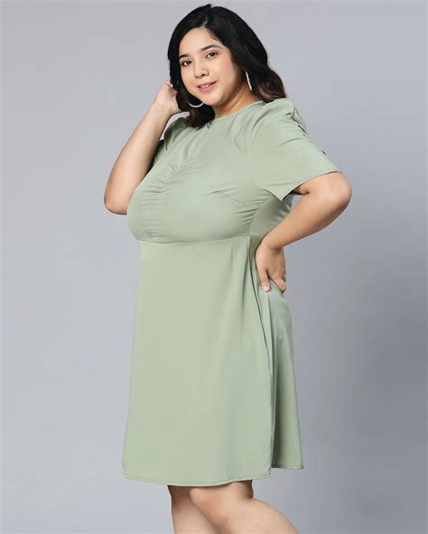 Buy Womens Beauticious Light Green Plus Size Dress Online At Bewakoof