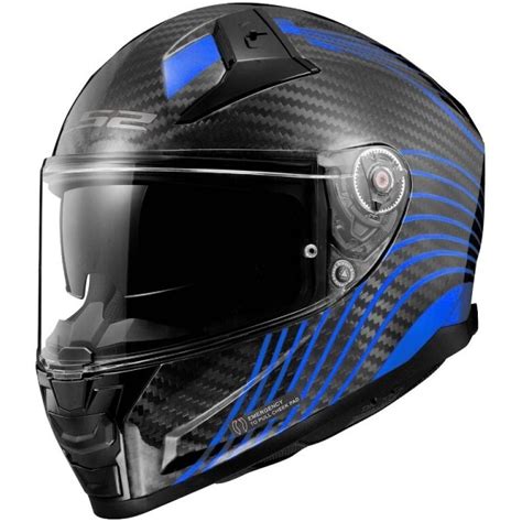 Casque De Moto Int Gral En Carbone Ls Ff Vector Ii Carbon Flux Blue