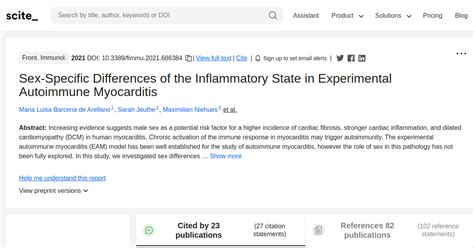 [citation Report] Sex Specific Differences Of The Inflammatory State In