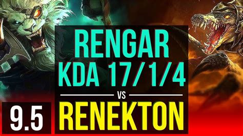 Rengar Vs Renekton Top Kda 17 1 4 3 Early Solo Kills 10 Solo