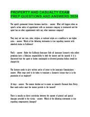 Property Casualty Exam Prep Questions Answers Course Hero