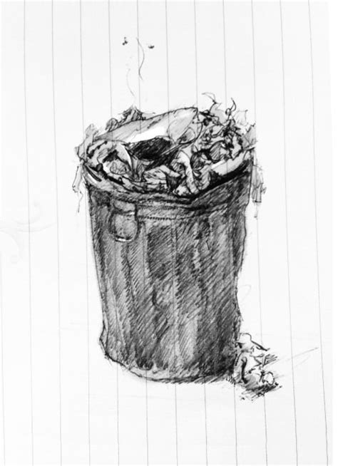 Garbage Can Drawing at PaintingValley.com | Explore collection of ...