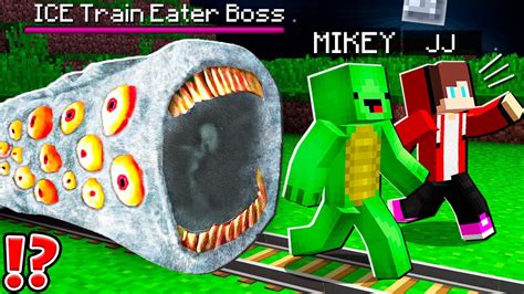 Ice Train Eater Boss Vs Mikey And Jj Battle In Minecraft Maizen