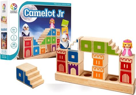 SmartGames Camelot Jr Jeu de Réflexion en Bois Aide le Chevalier