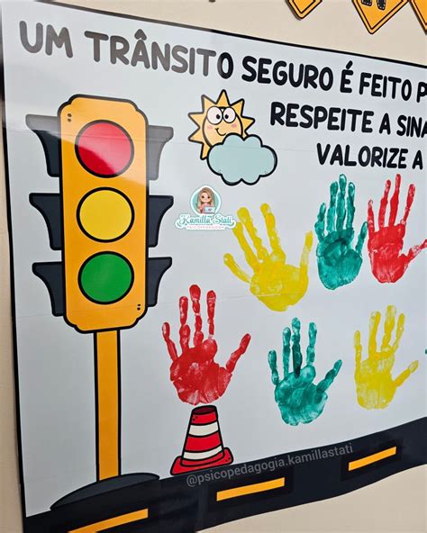 Mural Das M Ozinhas Semana Do Tr Nsito Psicopedagoga Kamilla Stati