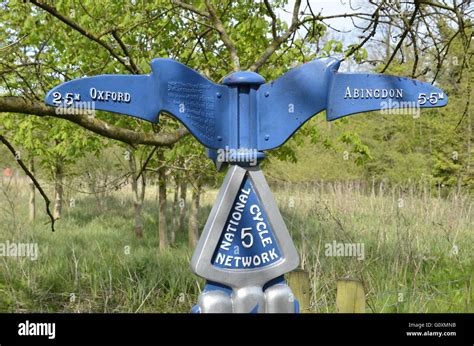 A National Cycle Network Route Sign Between Oxford And Abingdon In