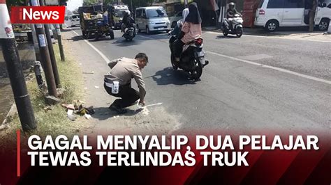 Dua Pelajar Tewas Terlindas Truk Gandeng Gegara Gagal Menyalip Di