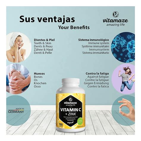 Vitamaze Vitamina C 1000mg Zinc Vegano 180comp PromoFarma