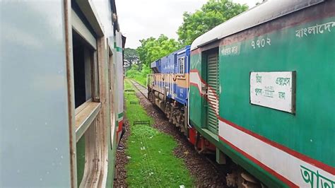 Two Trains Crossing Chitra Express With 6611 Sagordari Express With