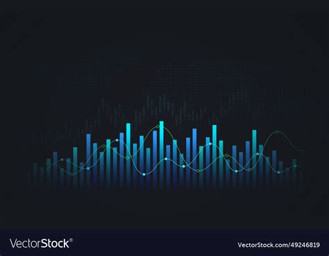 Financial chart with glowing growth Royalty Free Vector