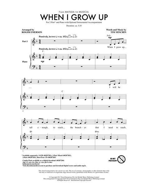 Play Official Version Of When I Grow Up Sheet Music By Tim Minchin For Vocals