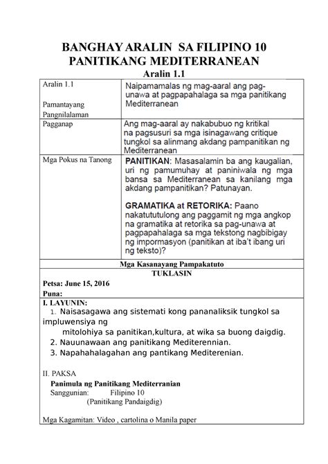 Masusing Banghay Aralin Sa Filipino 9 Checked Masusing Bangha NBKomputer