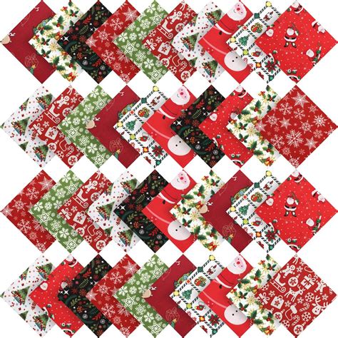 Buy Irenare 50 Pieces Christmas Cotton Fabric Square Quilting Fabric