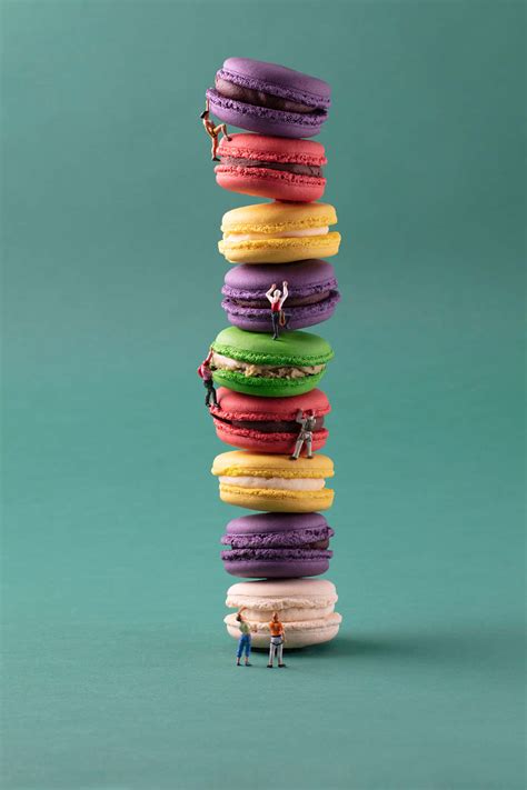 Download Multicolored Macaron Stacked Like A Tower Wallpaper