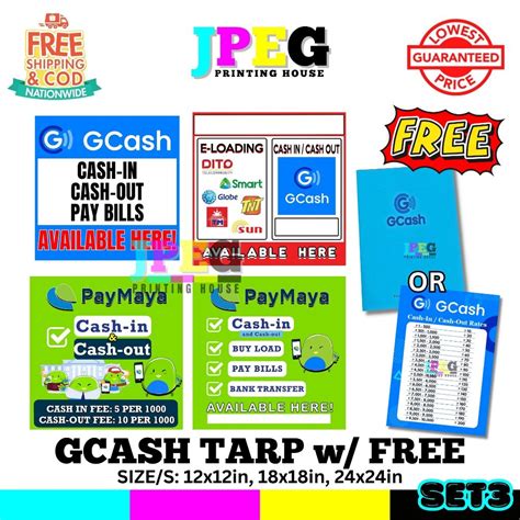 SET3 GCASH Tarp With FREE RATES Or PAD W Cash In Cash Out Affordable