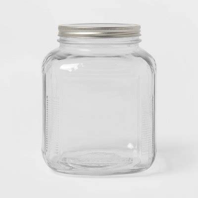 128oz Glass Jar With Metal Lid Threshold Clear Glass Food Storage