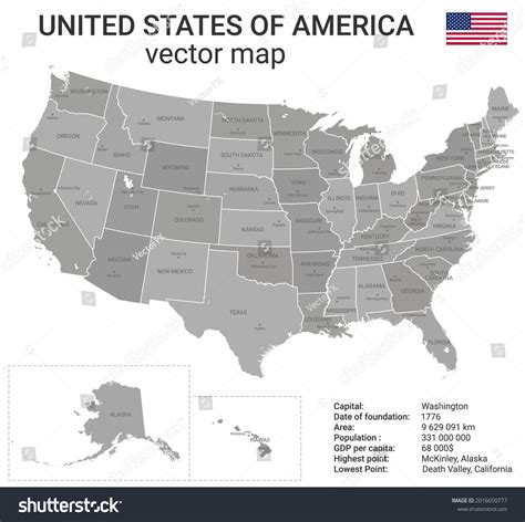 Usa Map Names States Capitals Vector Stock Vector (Royalty Free ...