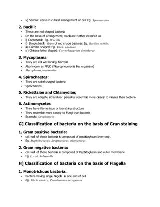 Classification Of Bacteria PDF