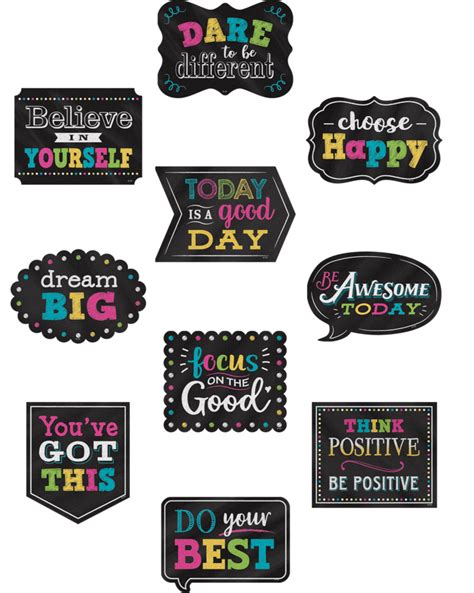 Chalkboard Brights Positive Sayings Accents Mysite