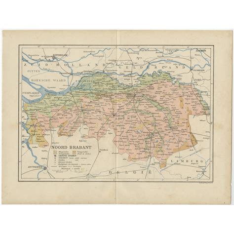 Antique Map of Noord-Brabant by Kuyper (1883)