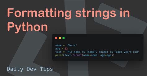 Formatting Strings In Python