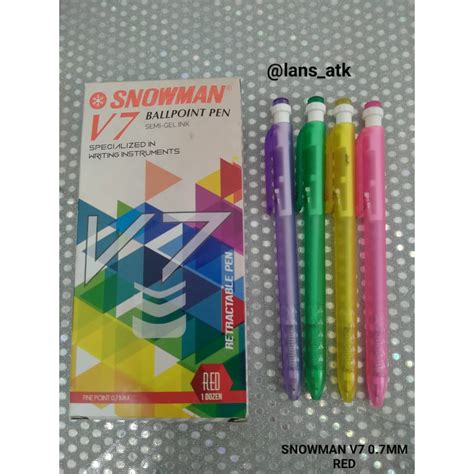 Jual Ballpoint Pen Snowman V Red Pulpen Snowman V Merah Shopee