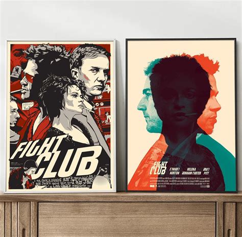 Fight Club 1999 Film Poster Tyler Durden Marla Singer Fight Club