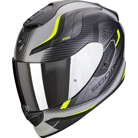 Casque Exo Evo Air Attune Scorpion Gris Mat Noir Jaune Fluo Moto