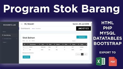 Aplikasi Web Stok Barang Inventaris Gudang Dengan Php Native Free