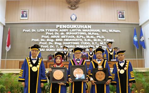 UNDIP Kukuhkan Tiga Guru Besar Dari FH FKM Dan FPP Universitas