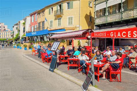 Cafe In Cassis Harbour Cassis Bouches Du Rhone Provence Provence Alpes Cote D Azur French