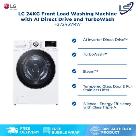 Lg 15kg 24kg Front Load Washing Machine With Ai Direct Drive And Turbowash F2515stgw