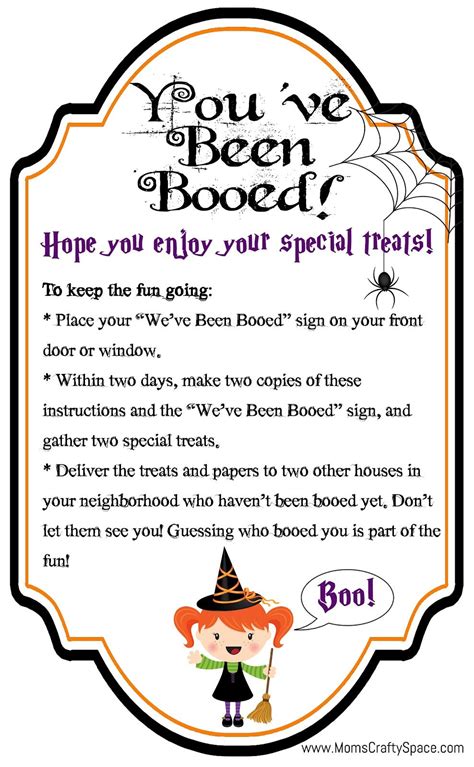 Youve Been Booed Poem Printable James D Duncan
