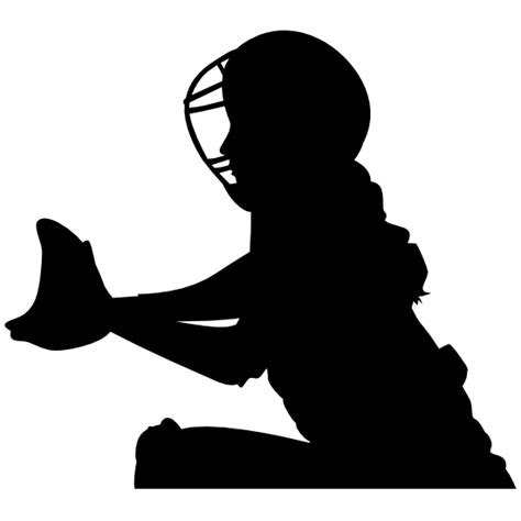 Softball Player Catcher Clip Art