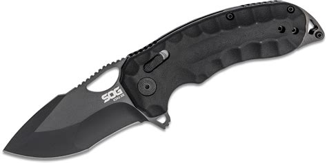 SOG Kiku XR Folding Knife 3.03" CTS-XHP Black Cerakote Plain Blade ...