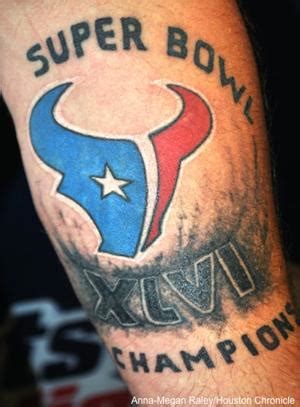 Pics: Fan Gets Houston Texans Super Bowl XLVI Champions Tattoo - BlackSportsOnline