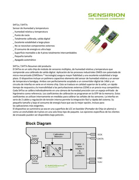 SHT1x SHT7x Sensor De Humedad Y Temperatura Humedad