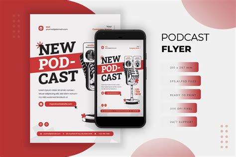 Podcast Flyer By Vunira Thehungryjpeg