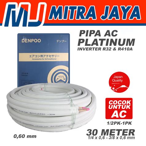 Jual PIPA AC DENPOO TEBAL DAN BERKUALITAS 1 2 PK 1 PK 30 METER PER