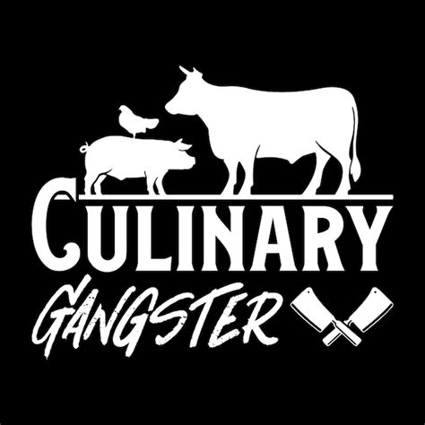 Premium Vector | A black and white logo for culinary gangster.