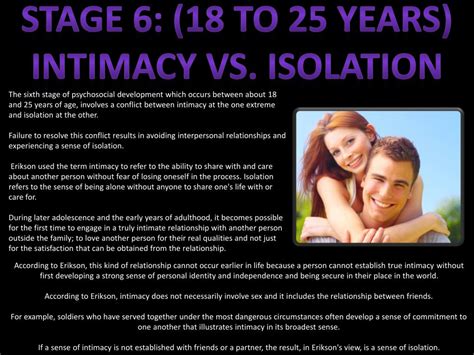 Intimacy Vs Isolation Stage