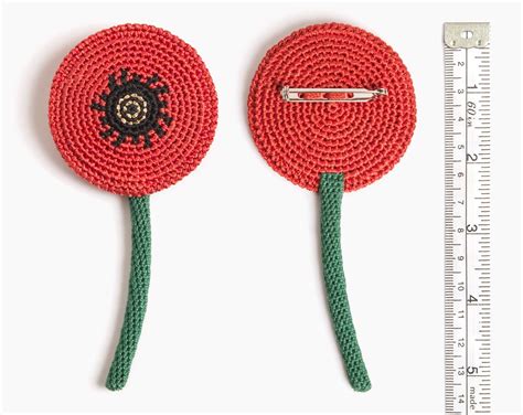 POPPY Crochet Brooch - Etsy