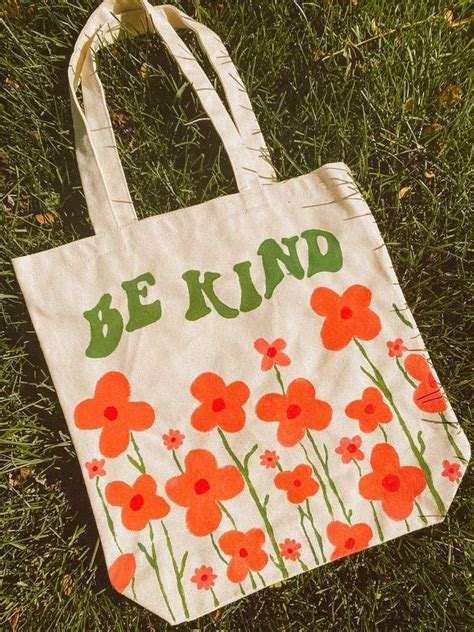 Be Kind Tote Bag Diy Tote Bag Design Tote Bag Canvas Design Decorated Tote Bags