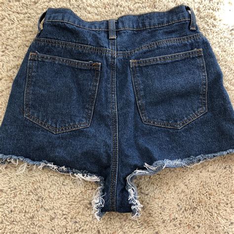 High Waisted Denim Shorts Depop