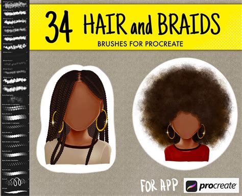 Procreate Braids Twists Locs Brushes Realistic Braid Brush Etsy In 2022 Procreate Brush Twist