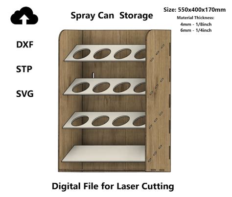 Spray Can Paint Wall Organizer Storage Digital File For Laser Cut Svg