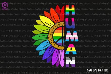 HUMAN Sunflower LGBT Flag Gay Pride Graphic By Quoteer Creative Fabrica