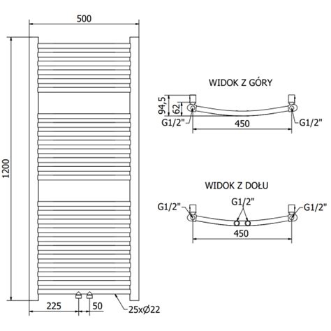 Mexen Ares grzejnik łazienkowy 1200 x 500 mm 420 W złoty W102 1200